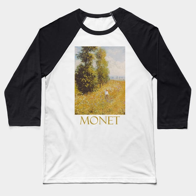 Paysage Pres de Giverny by Claude Monet Baseball T-Shirt by Naves